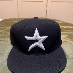 Houston Astros New Era 59fifty Black White Star Vintage Fitted Cap Hat 7 3/8